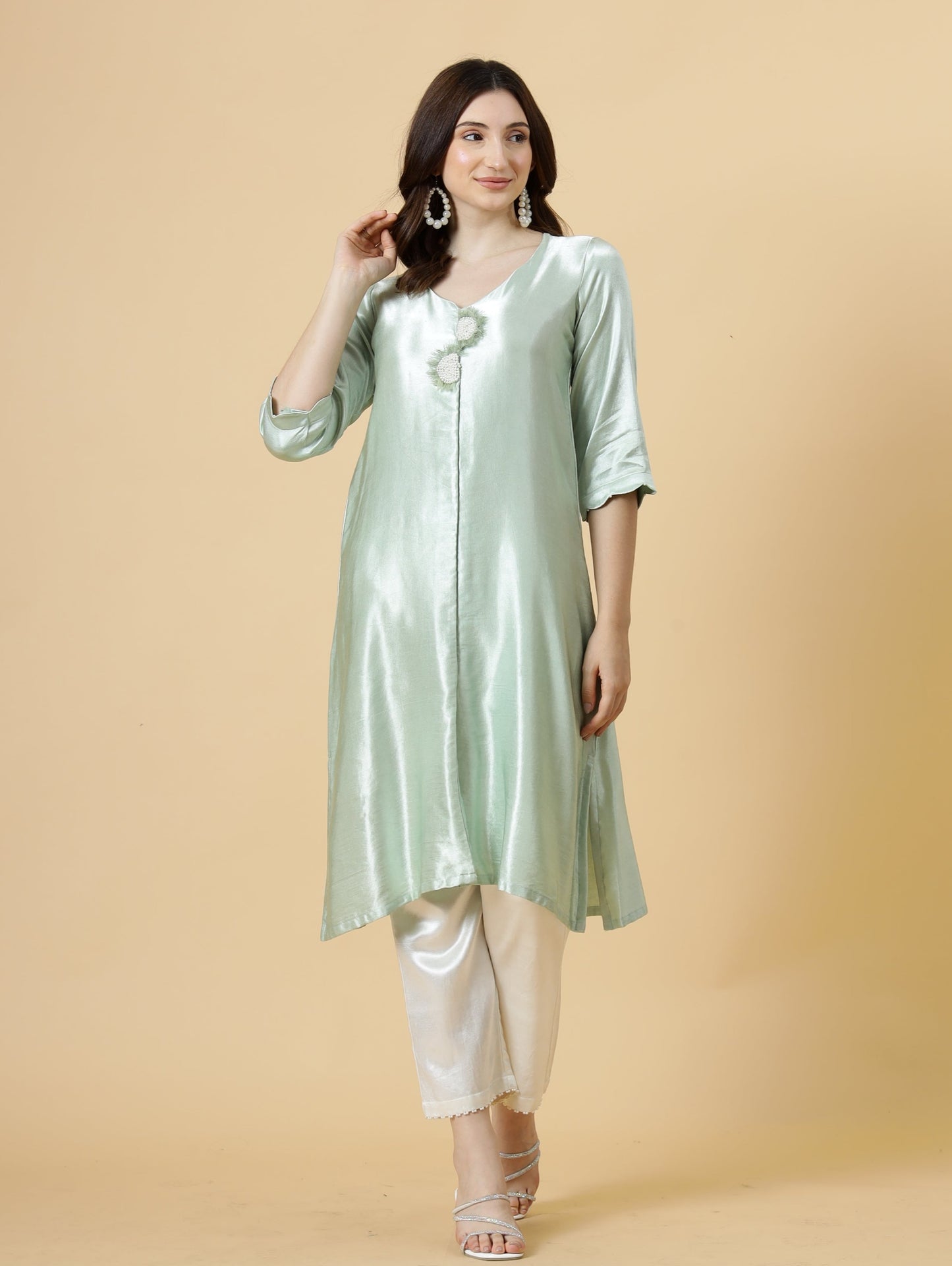 Elegant Pista Green Co-Ord Set