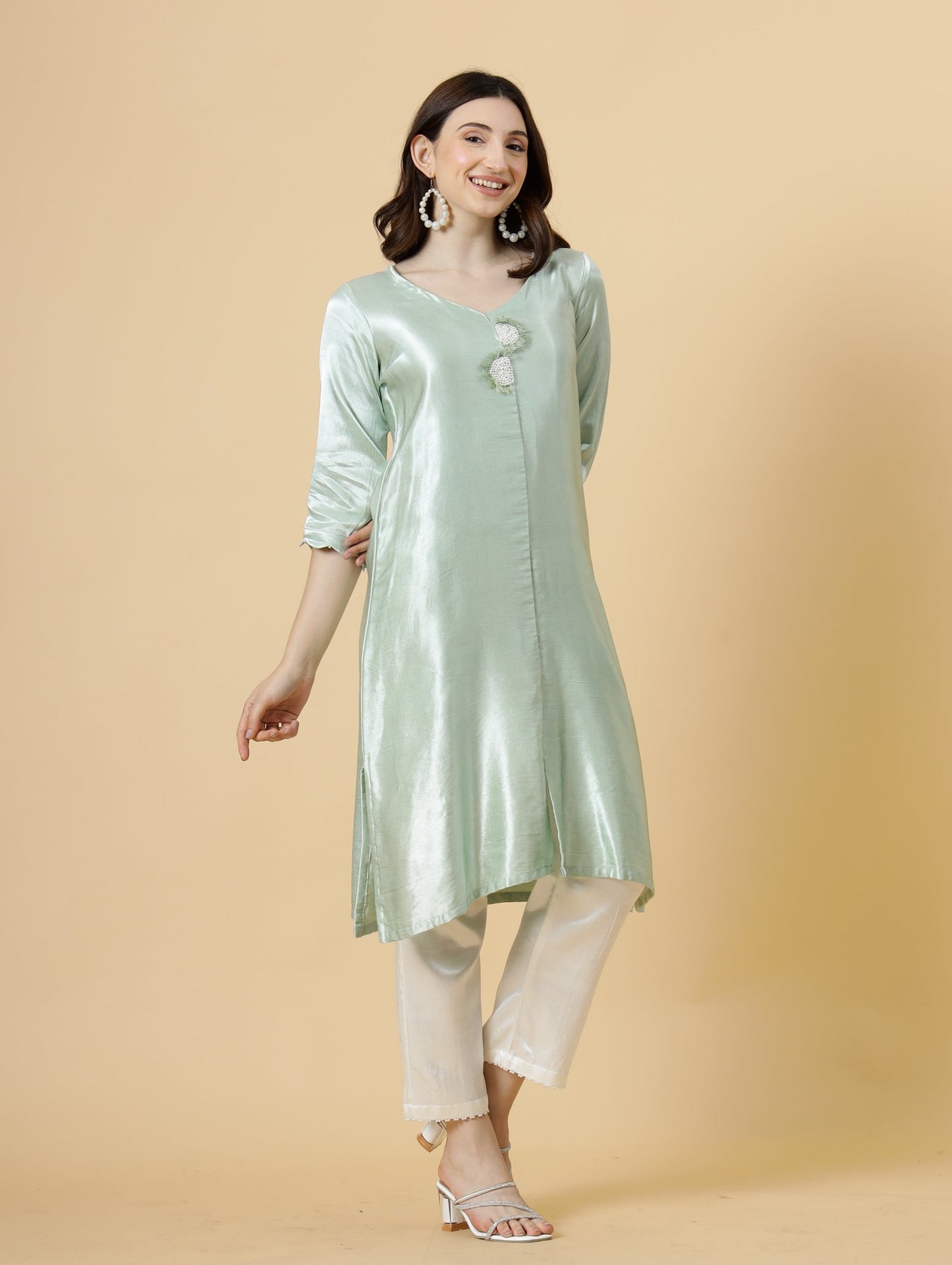 Elegant Pista Green Co-Ord Set