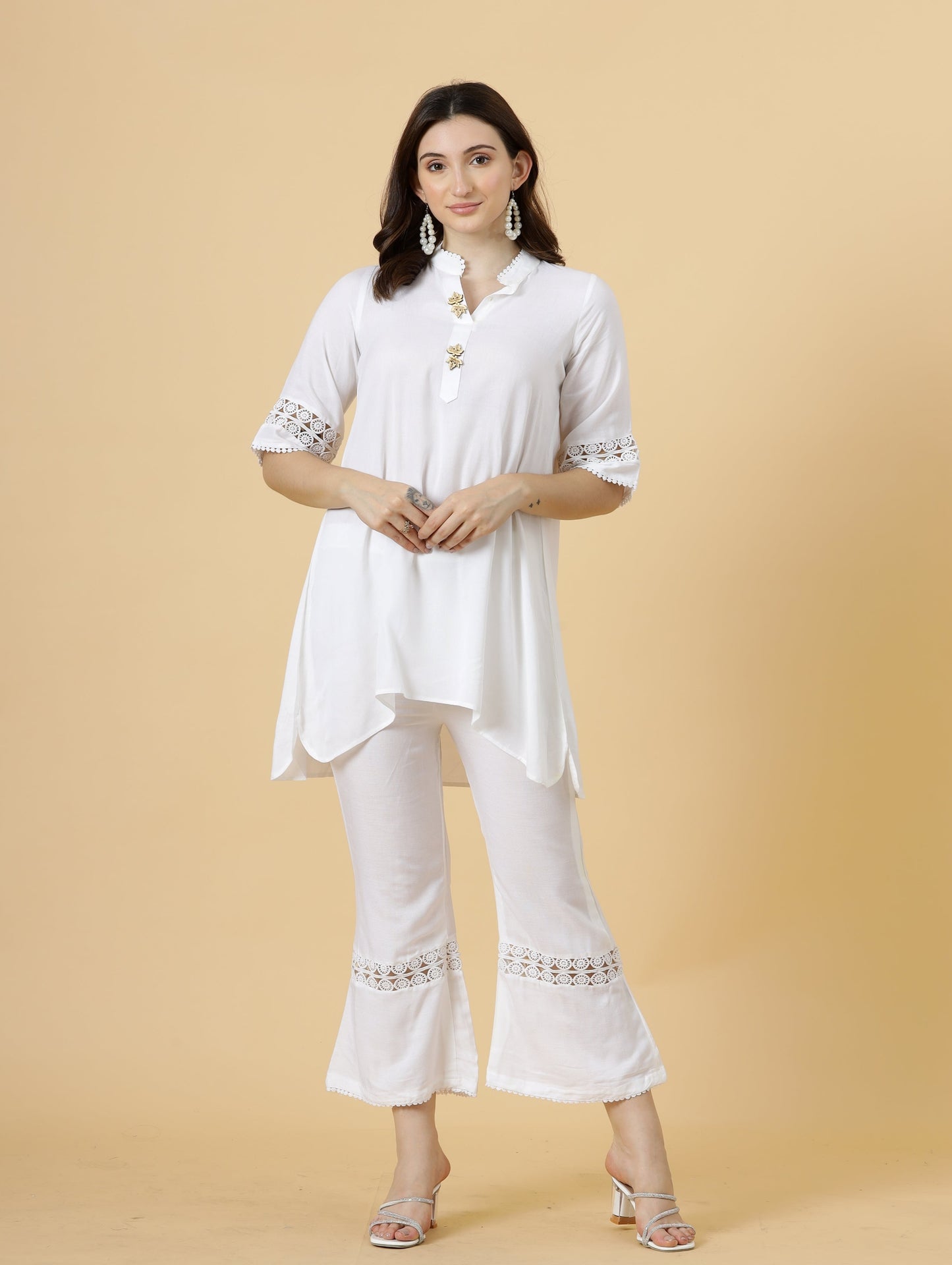 Alluring White Cotton Co-Ord Set