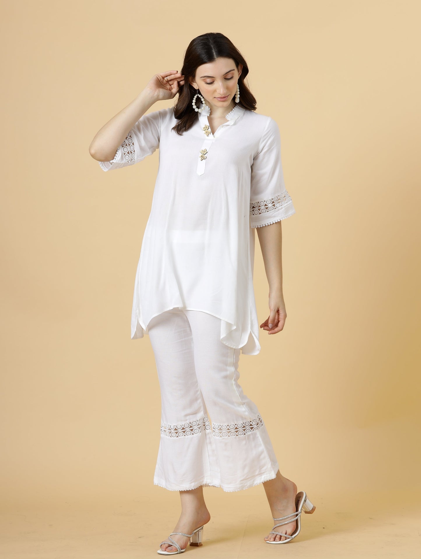 Alluring White Cotton Co-Ord Set