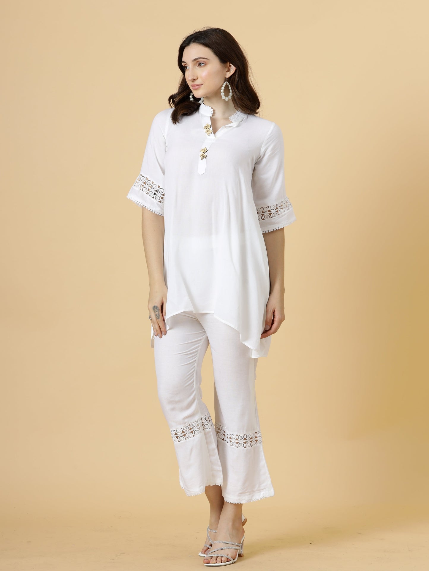 Alluring White Cotton Co-Ord Set