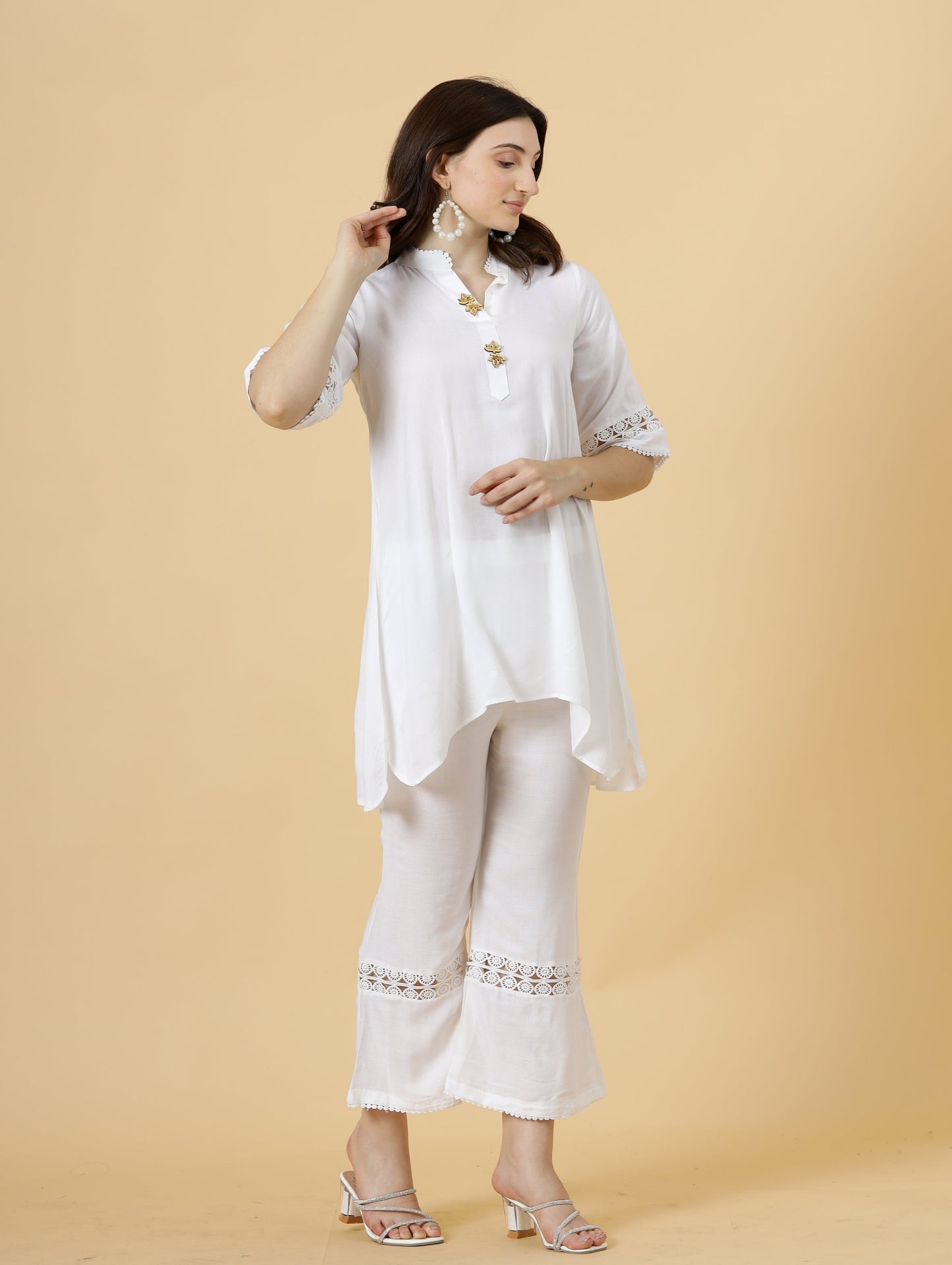 Alluring White Cotton Co-Ord Set