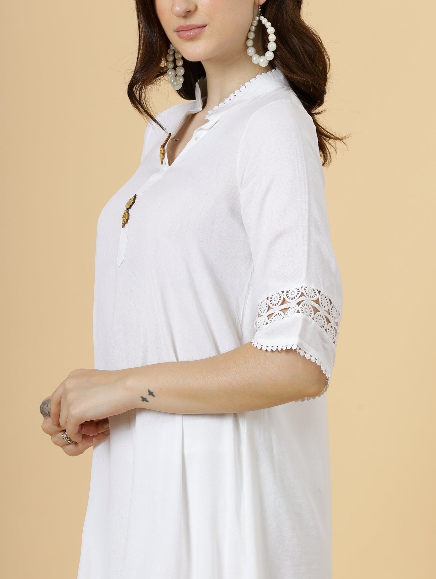 Alluring White Cotton Co-Ord Set
