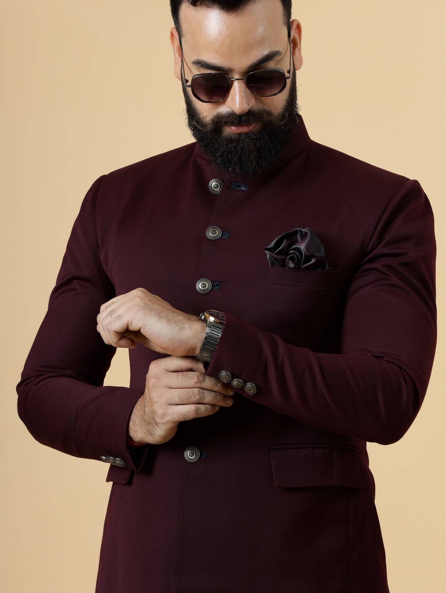 Exclusive Wine Jodhpuri Bandhgala with White Trouser| Terry Rayon | Perfect for Cocktail party , Funtional wear, Festive wear|