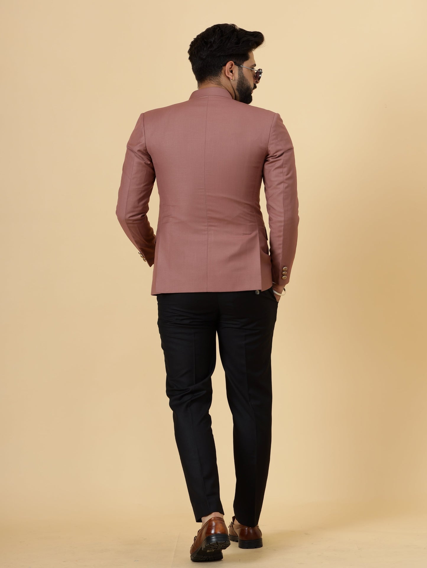 Exclusive Rosewood Jodhpuri Bandhgala with Black Trouser| Terry Rayon | Perfect for Cocktail party , Funtional wear, Festive wear|