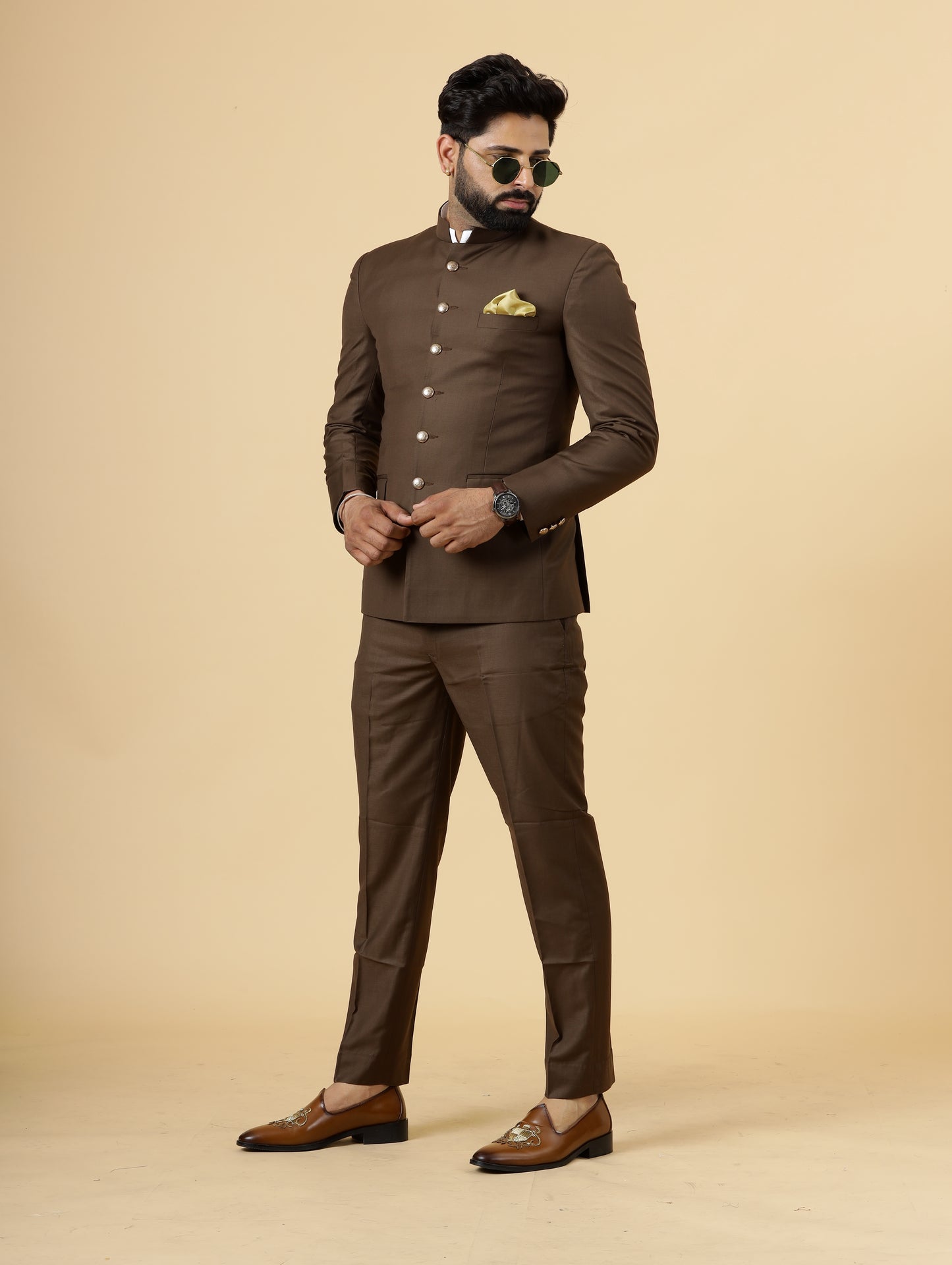 Traditional Cocoa Brown Jodhpuri Suit | Perfect for Wedding and Casual wear|
