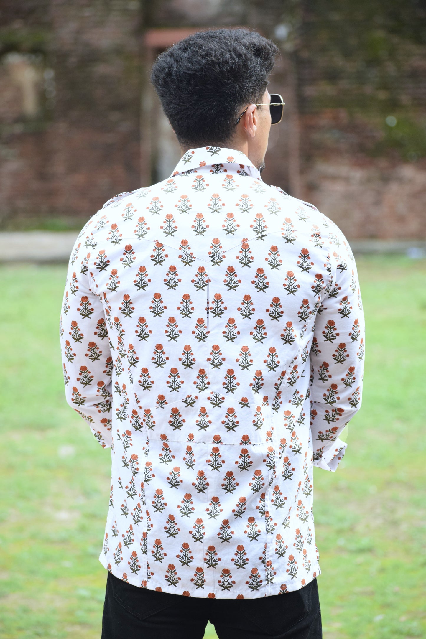 The Marigold Scout Block Print Hunting Shirt