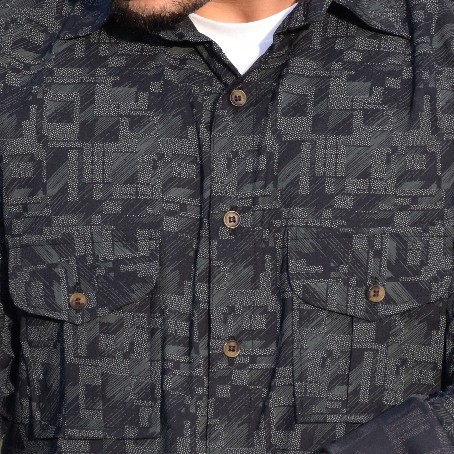 Charcoal Grey Grid Hunting Shirt
