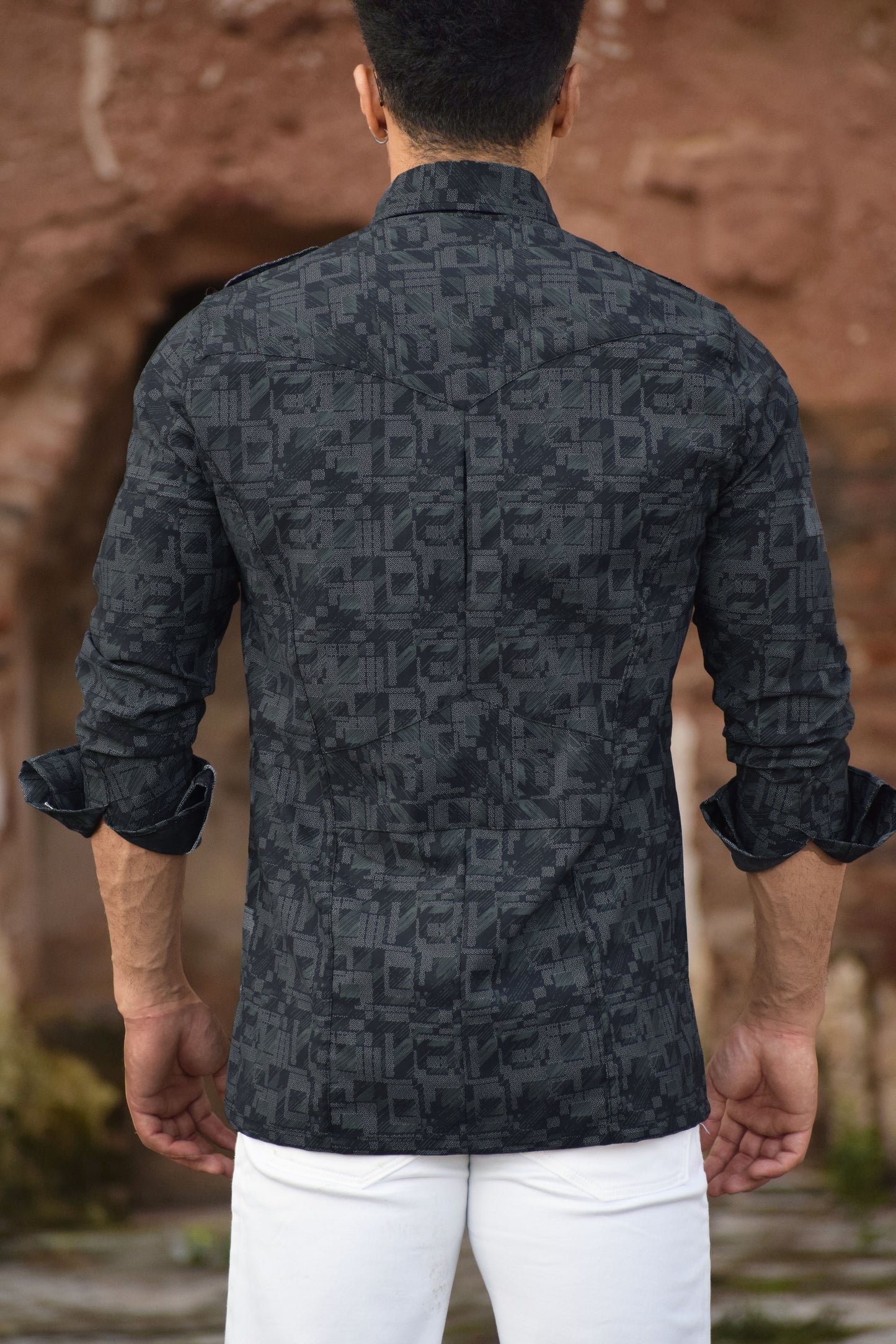 Charcoal Grey Grid Hunting Shirt