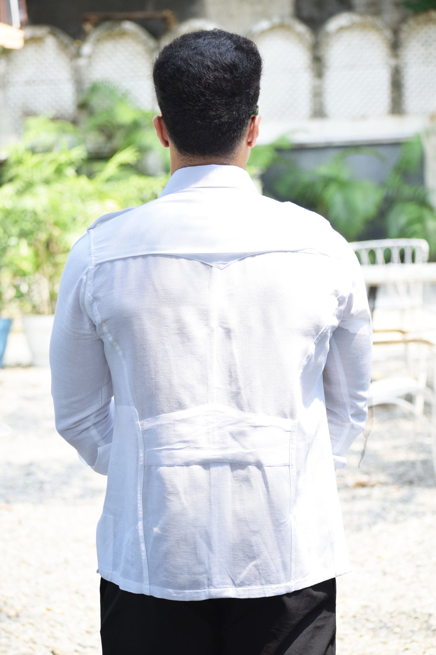 Cotton Linen White Hunting Shirt