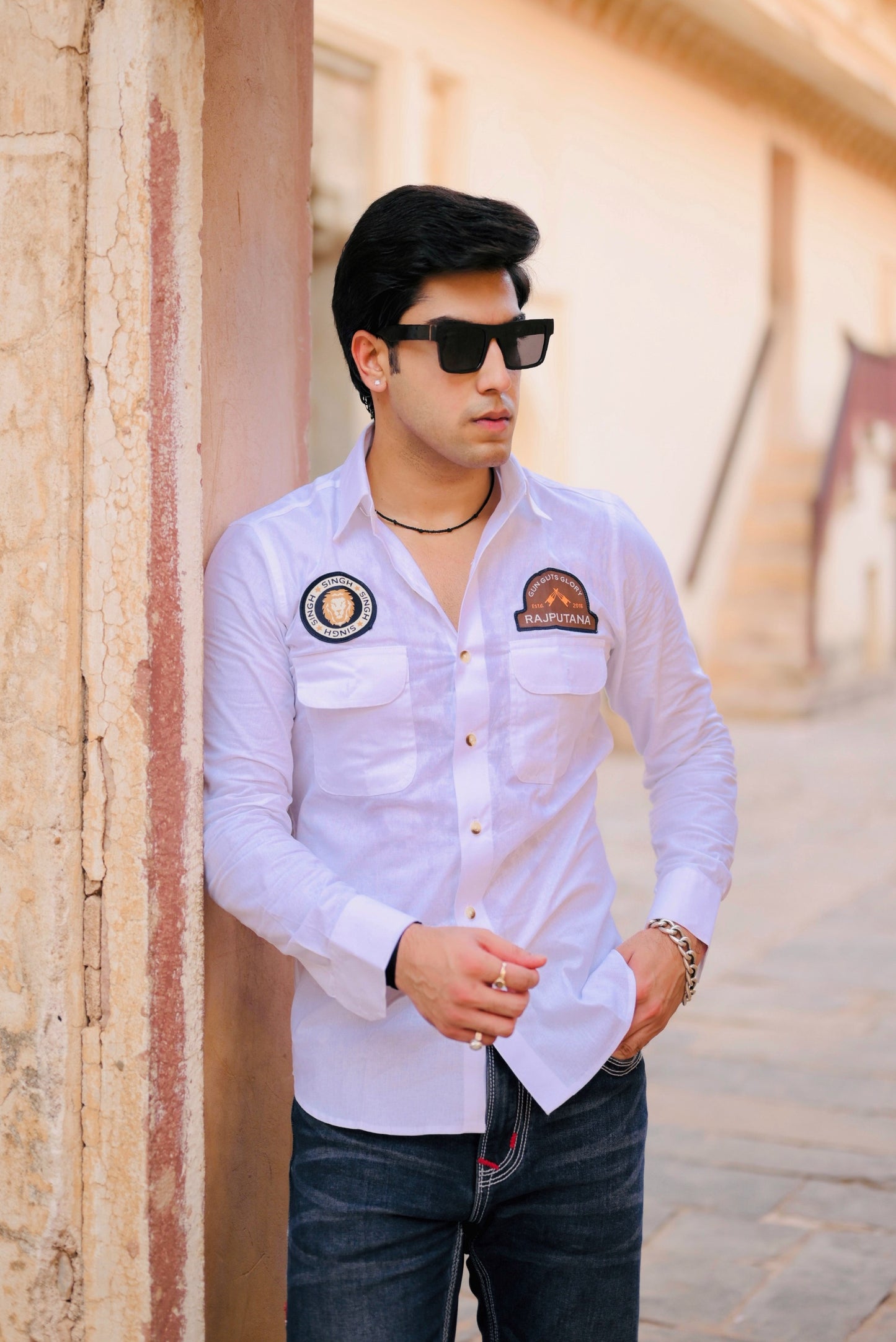 Uber Comfort Casual Premium White Rajputana Shirt