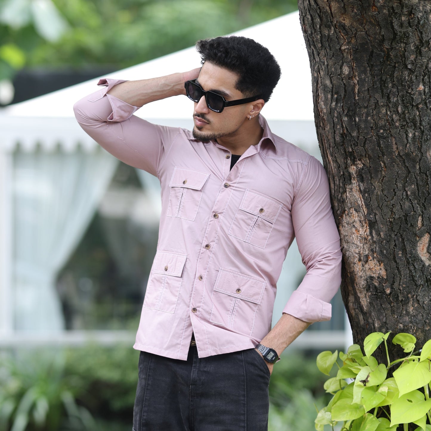 Comfy Lilac Colour Hunting Style Shirt