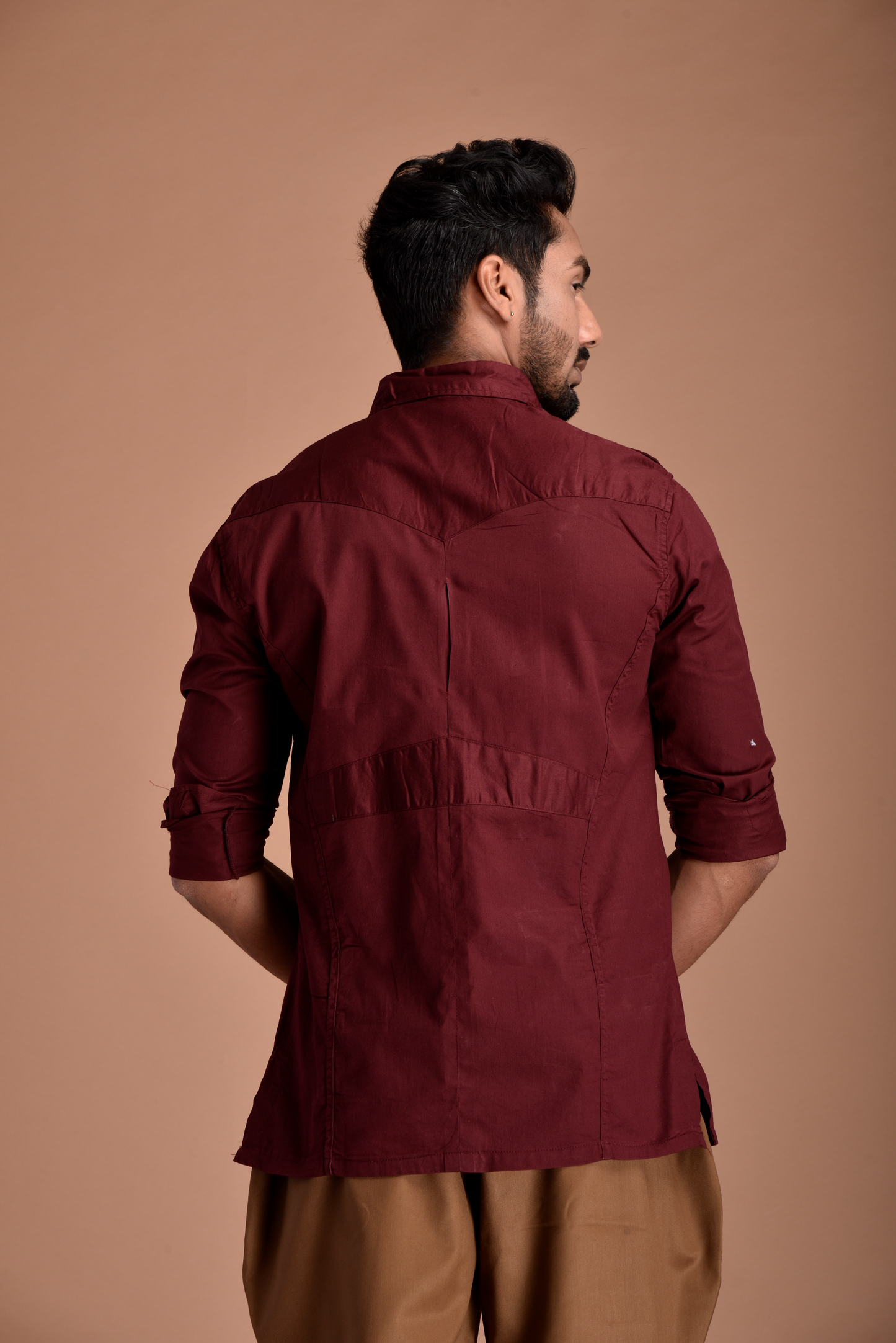 Rajputana Hunting Styled Maroon Shirt