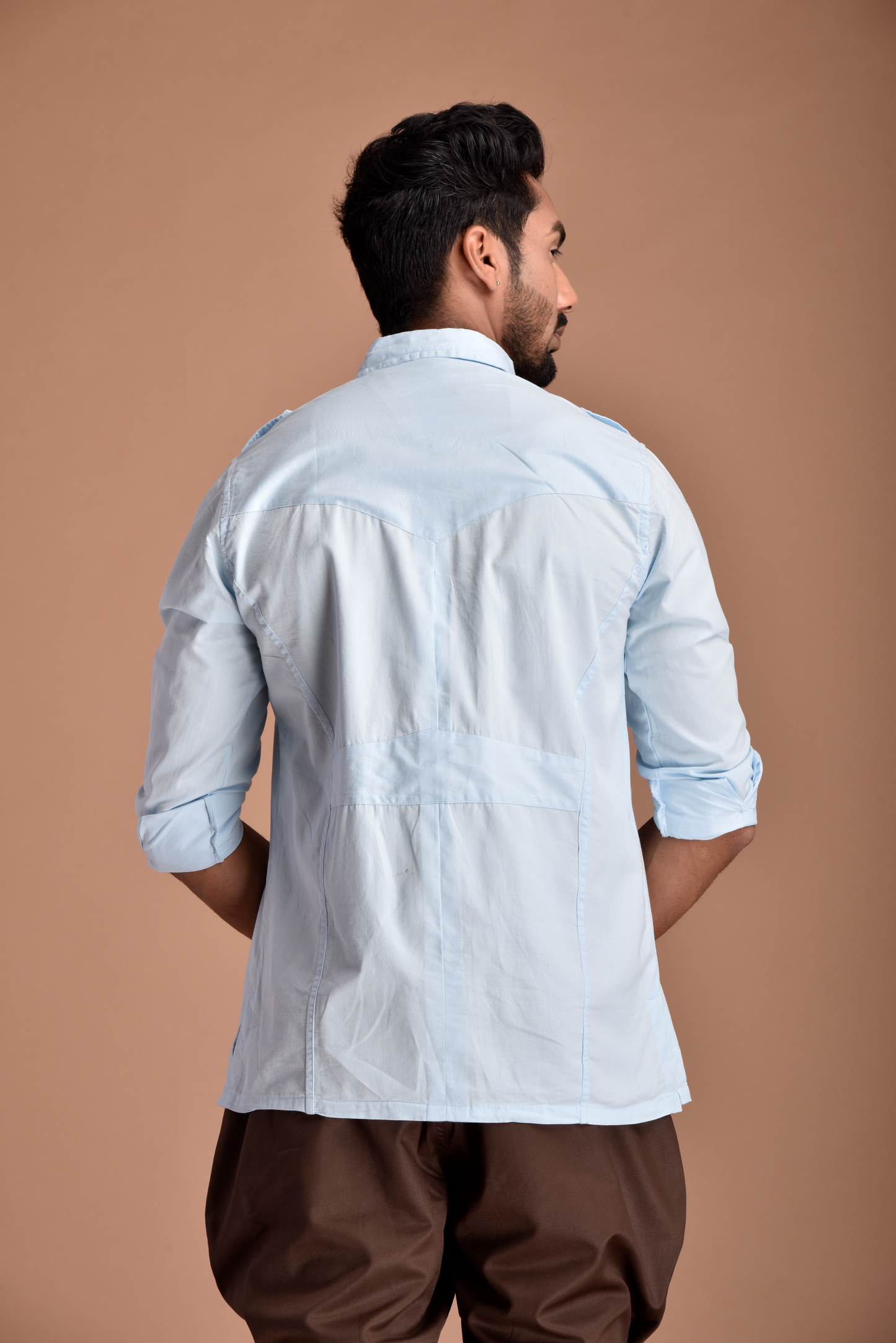 Rajputana Hunting Styled Sky Blue Shirt