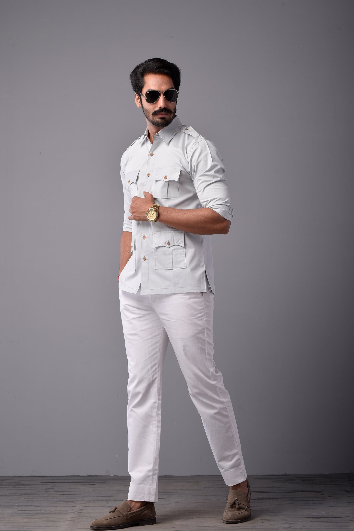 Comfy Ice Blue Hunting Style Shirt