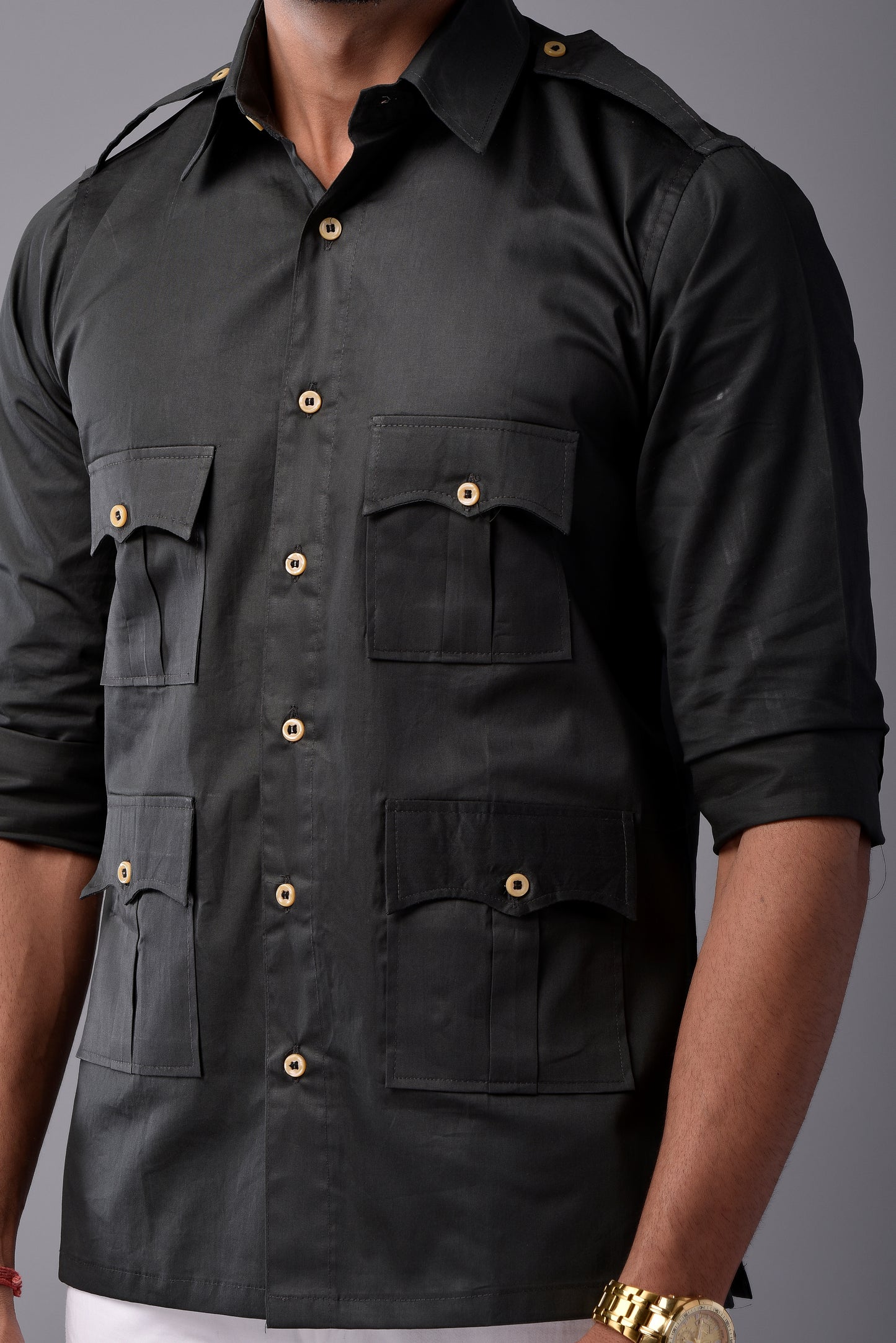Comfy Dark Green Hunting Style Shirt