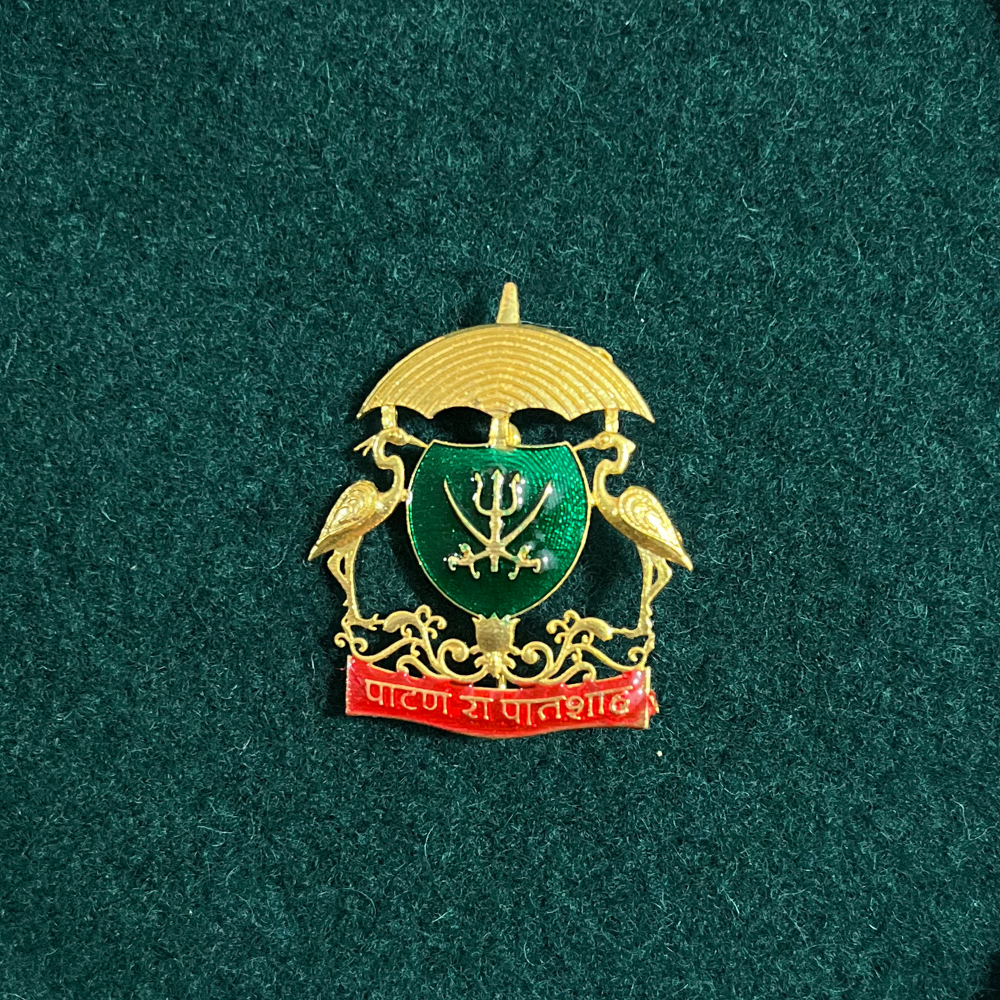 Solanki Clan Red Meenakari Golden Monogram