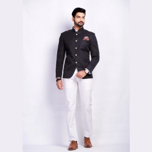 Classic Black Jodhpuri Bandhgala With Trouser