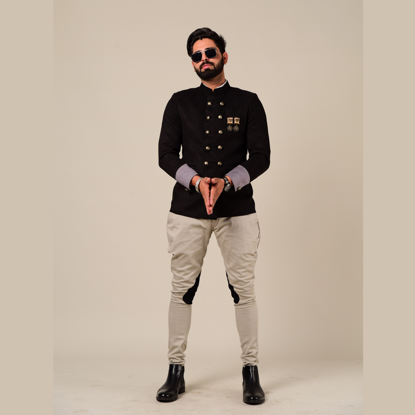 Designer Black Jodhpuri Bandhgala Blazer