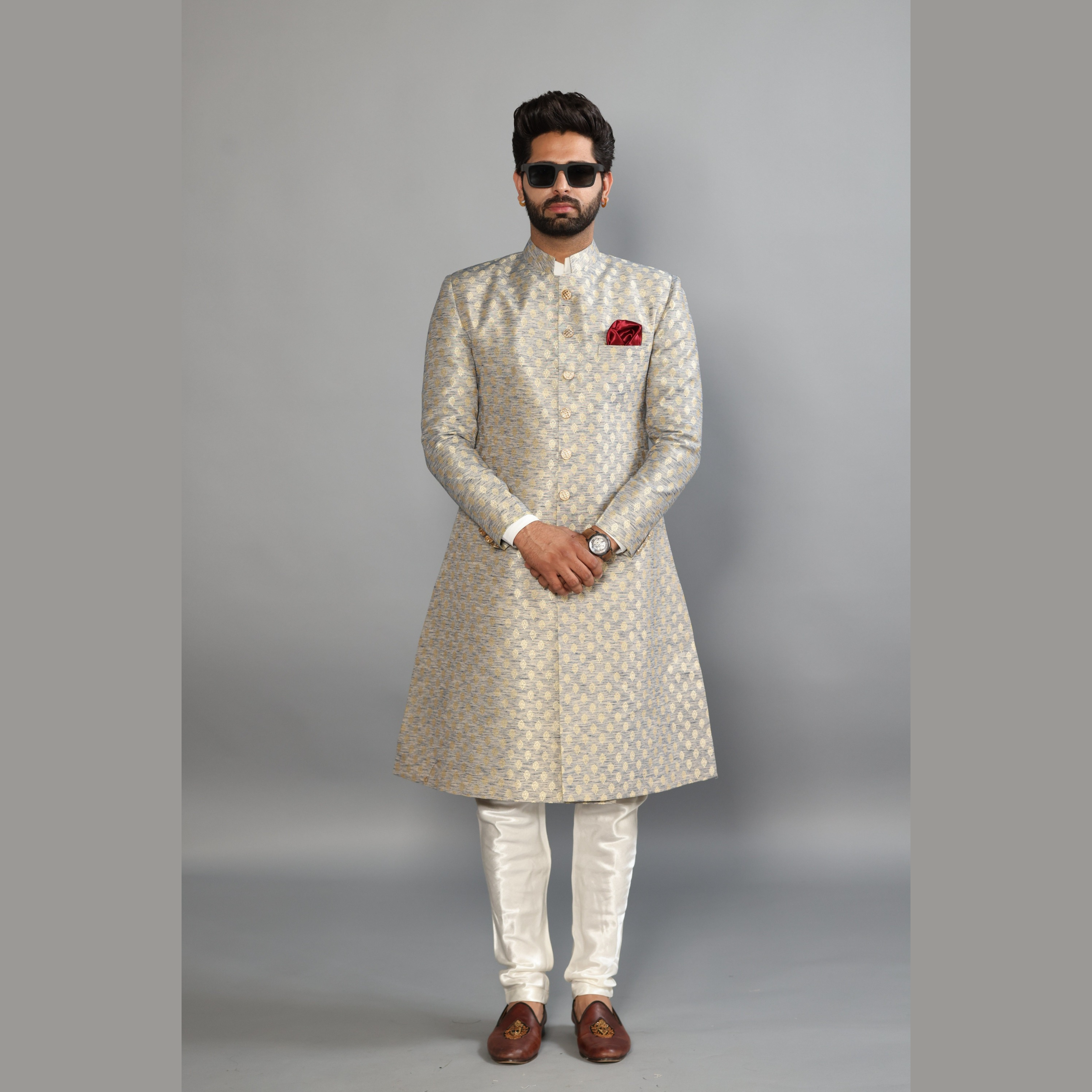 Silver shop color sherwani