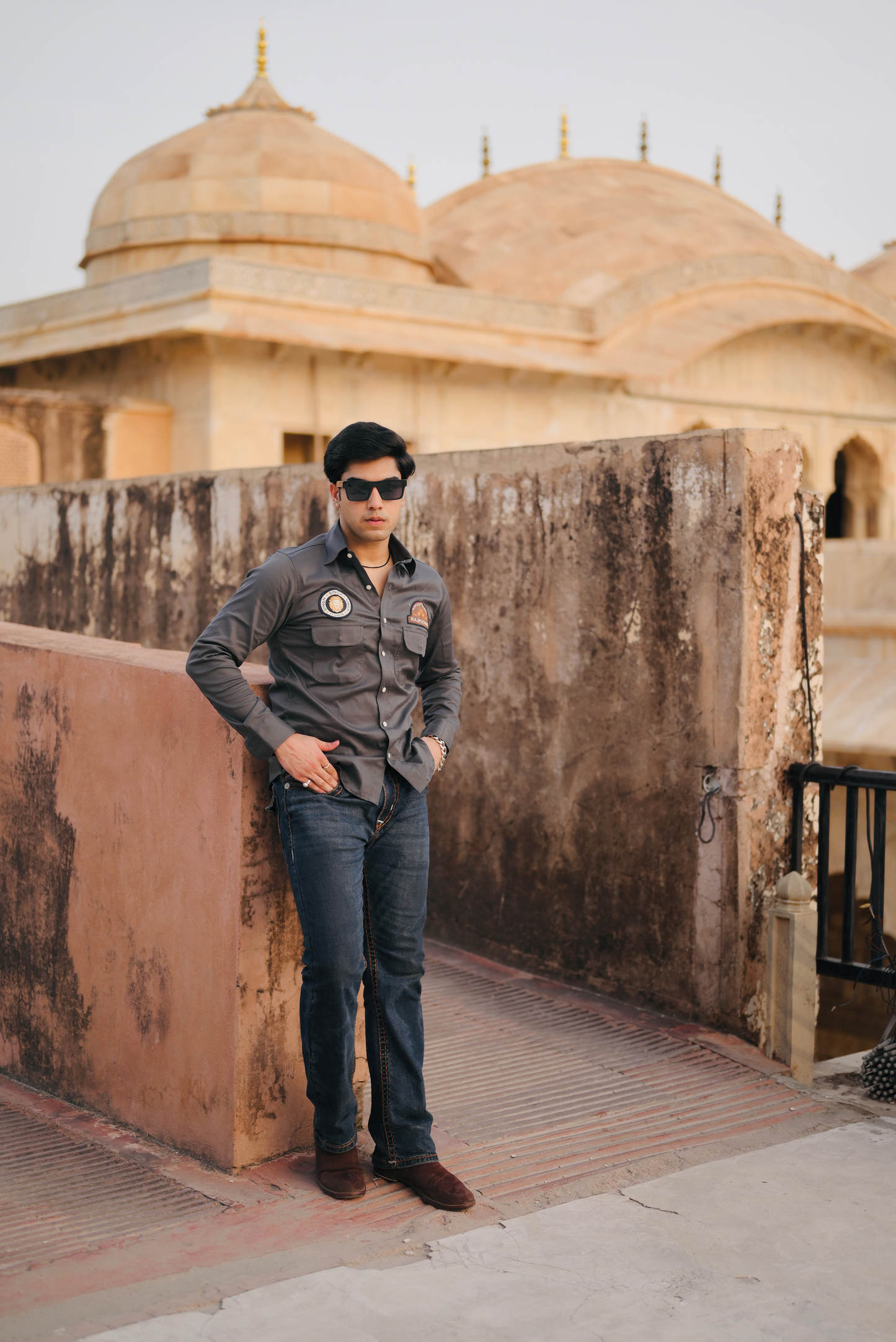 Grey Denim Rajputana Shirt