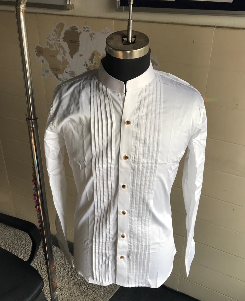 Premium White Shirt with Pleetings