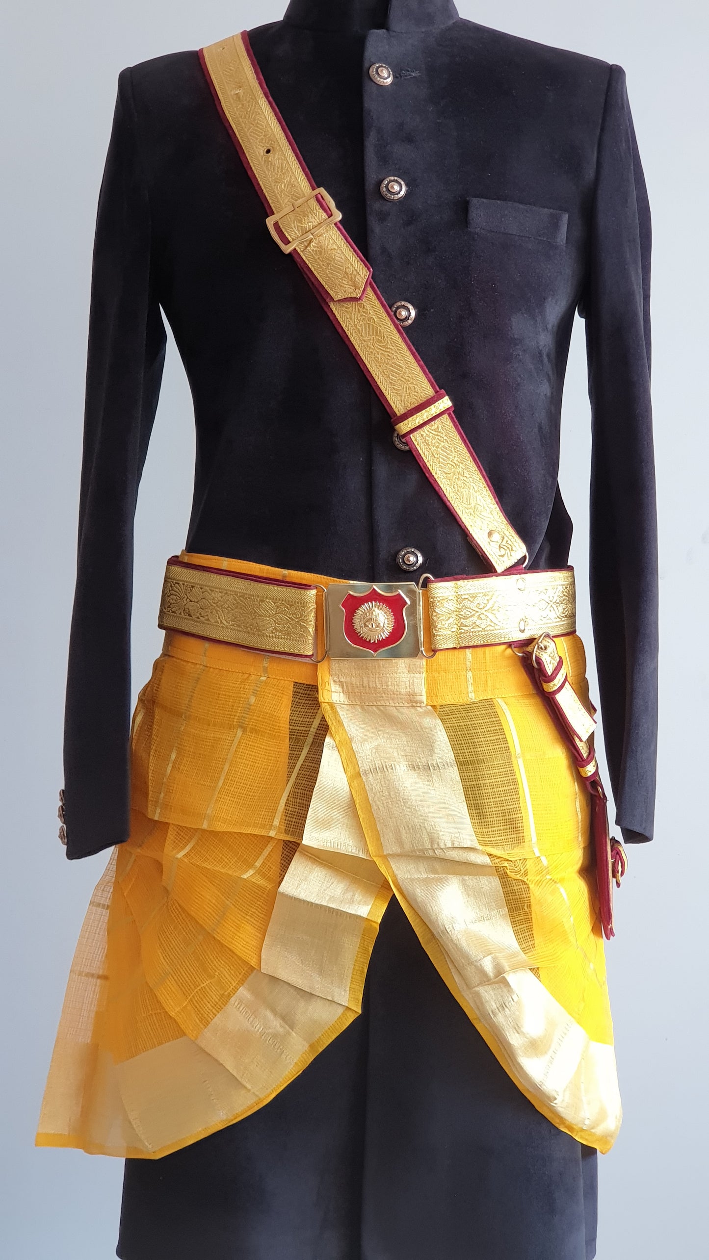 Yellow And Golden Kamarbandh for Grooms