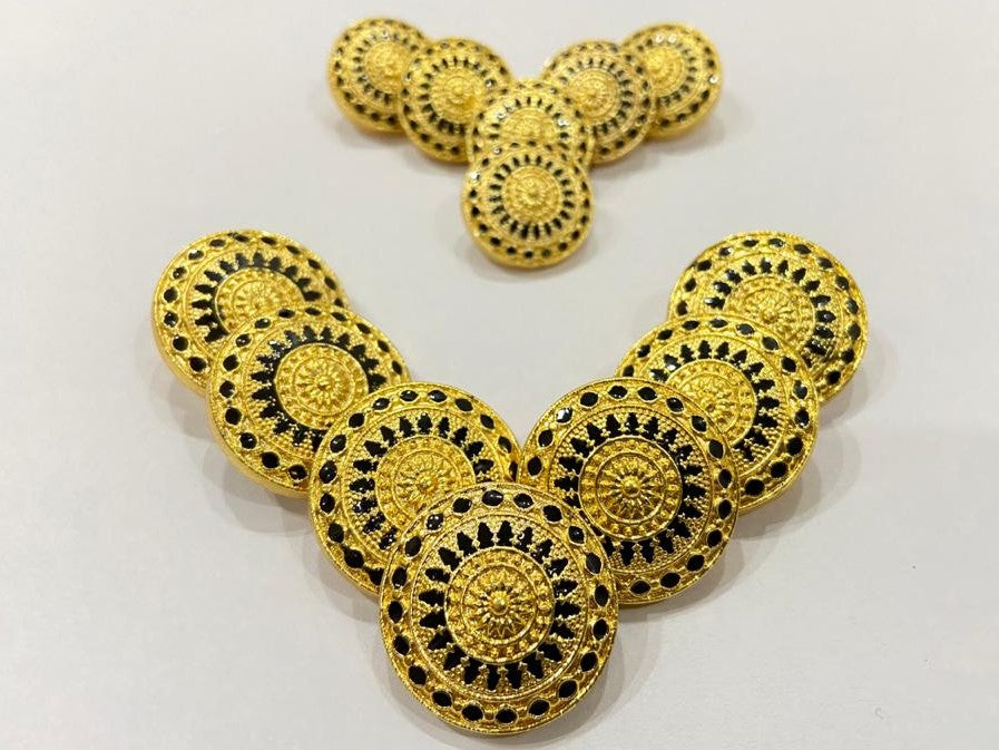 Handmade Golden Mughal Nakkashi Work Button