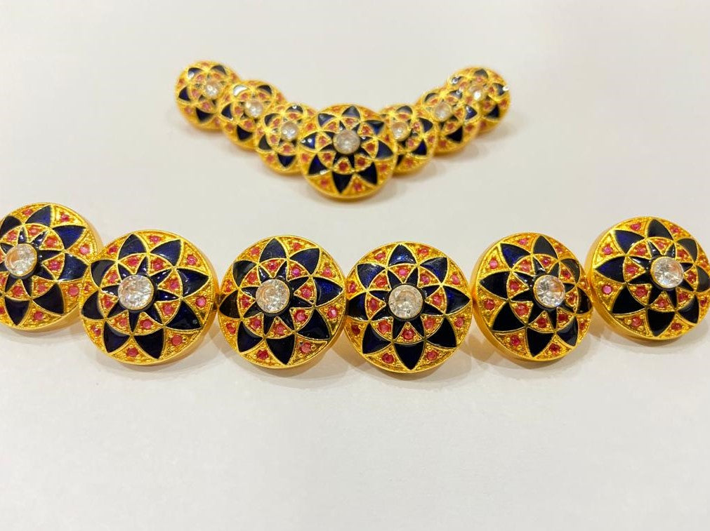 Handmade Golden Lotus Buttons