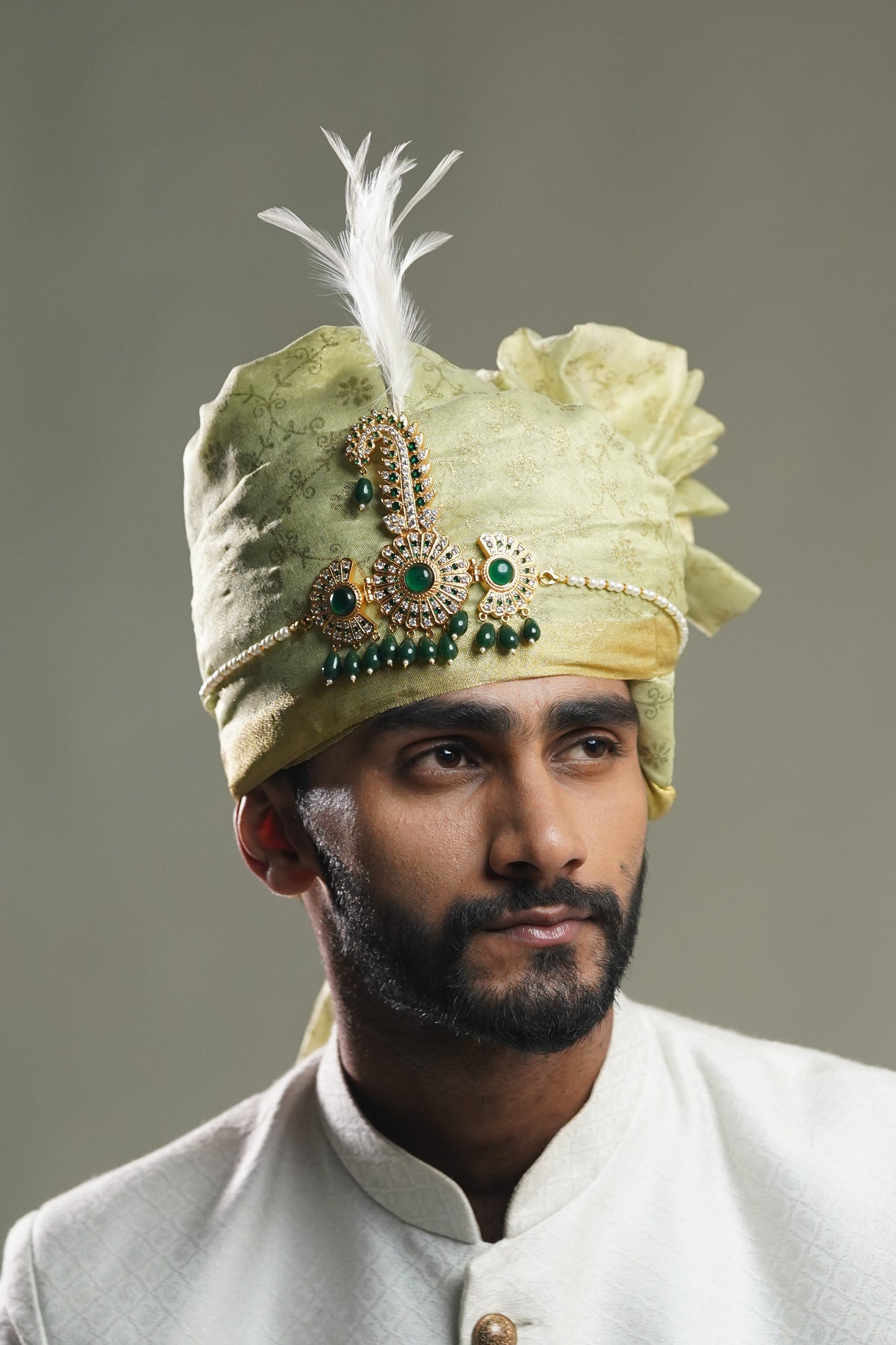 Kalangi Sarpech Green | Golden | Groom's Accessories