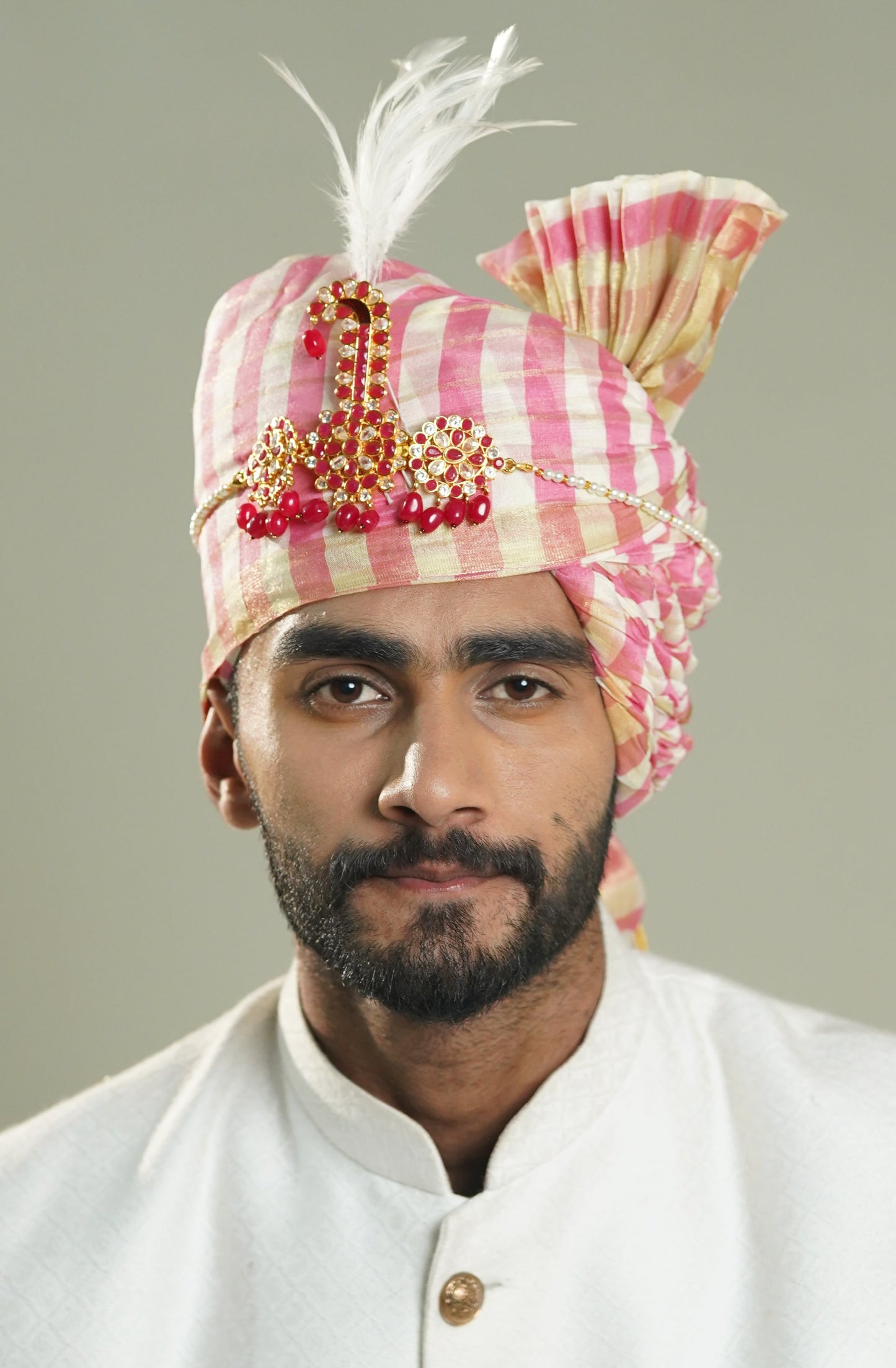 Kalangi | Sarpech Silver Stone's | Magenta | Golden Groom's wedding Accessories