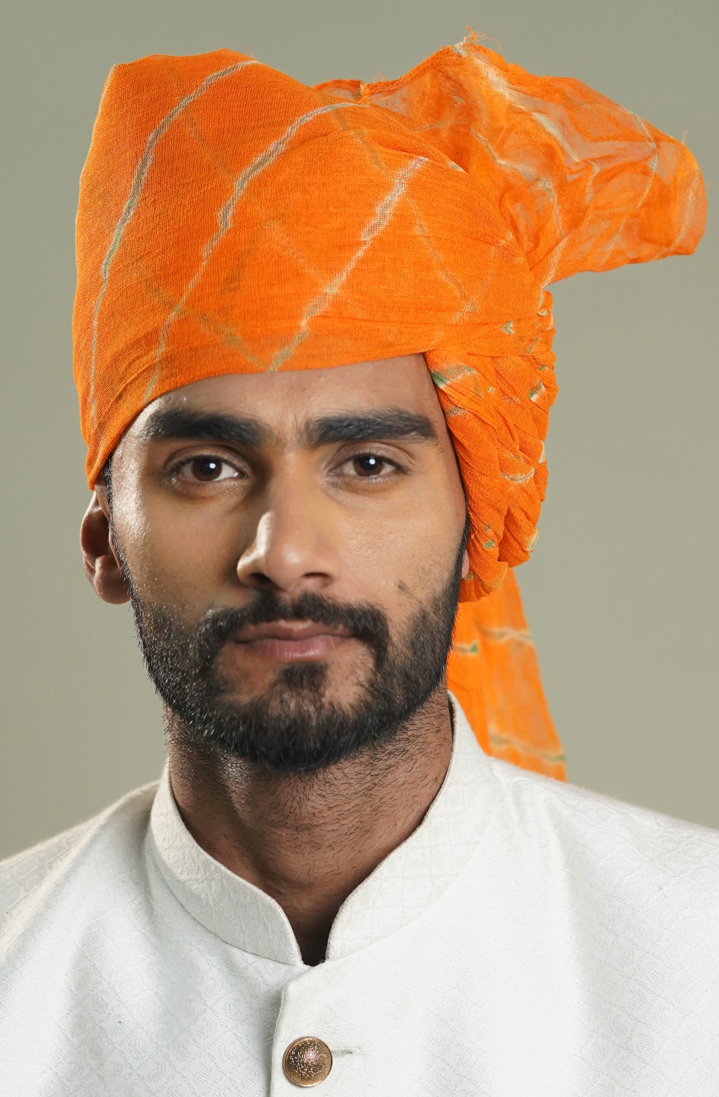 Yellow Cotton Lehriya Safa