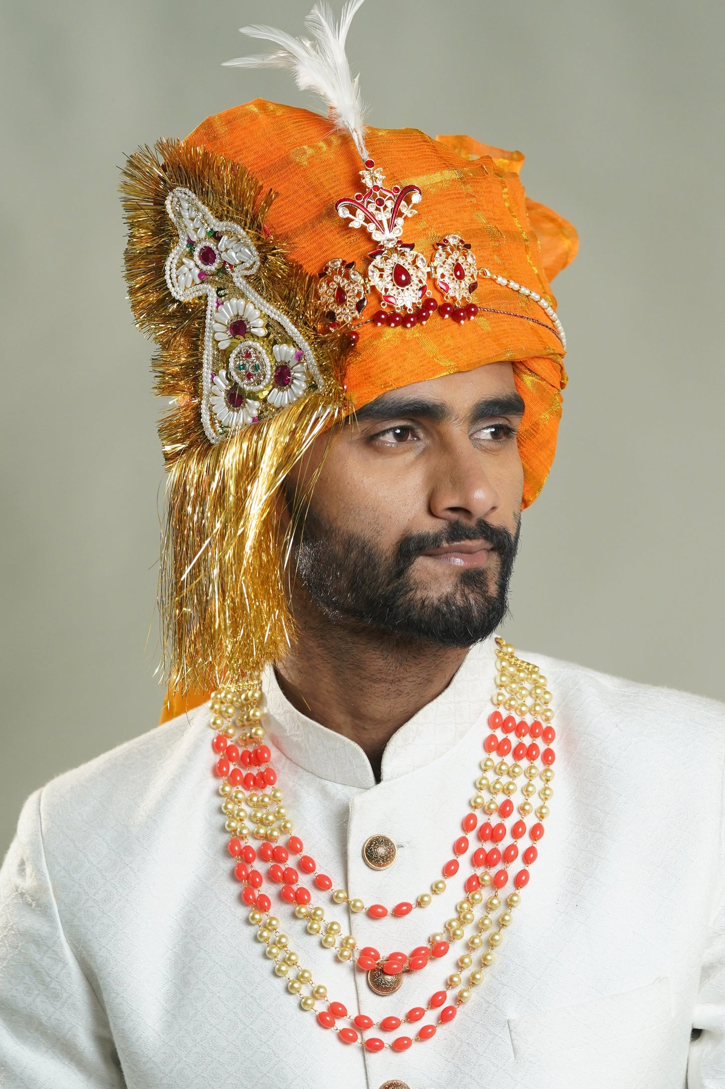 Kalangi | Sarpech Red | Golden | Silver Groom's wedding Accessories