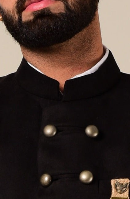 Designer Black Jodhpuri Bandhgala Blazer