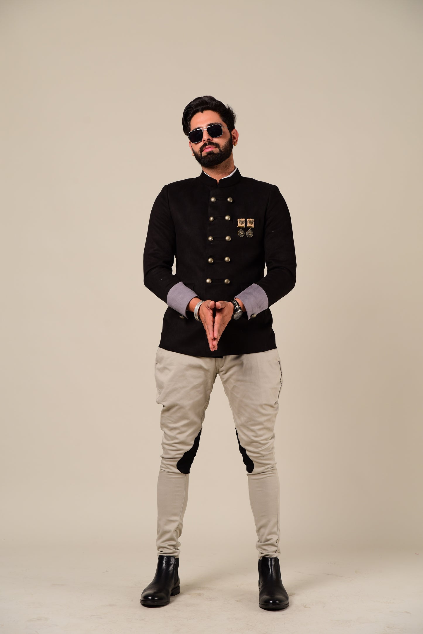 Designer Black Jodhpuri Bandhgala Blazer