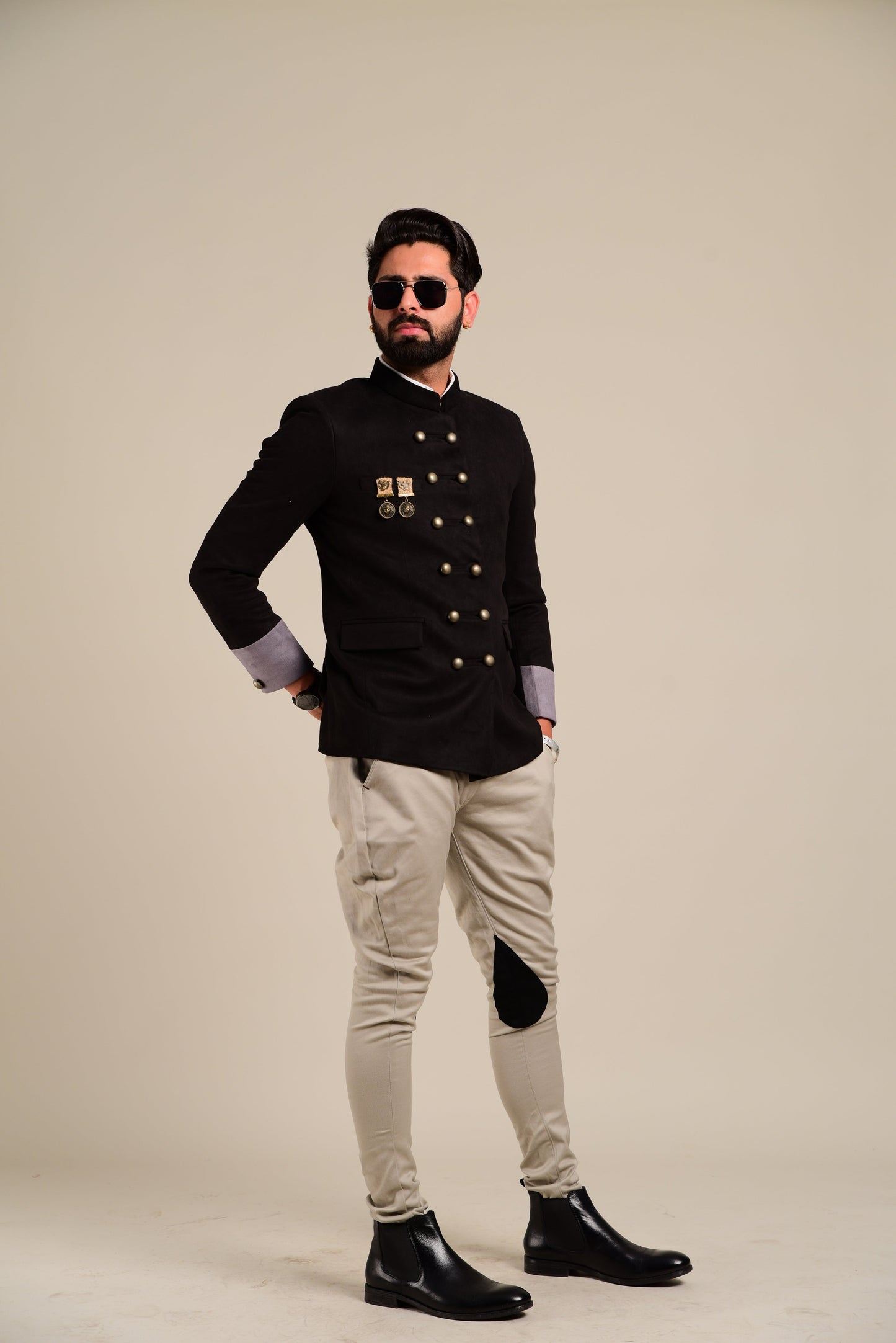 Designer Black Jodhpuri Bandhgala Blazer