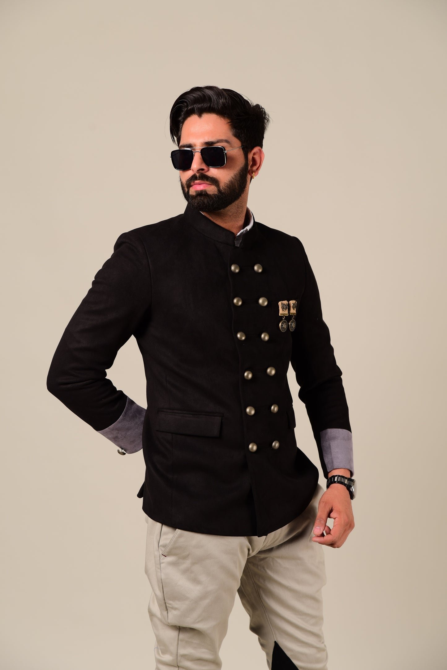 Designer Black Jodhpuri Bandhgala Blazer