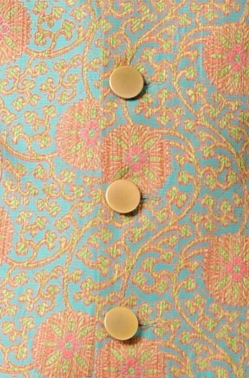 Sage Green and Pink Designer Brocade Achkan