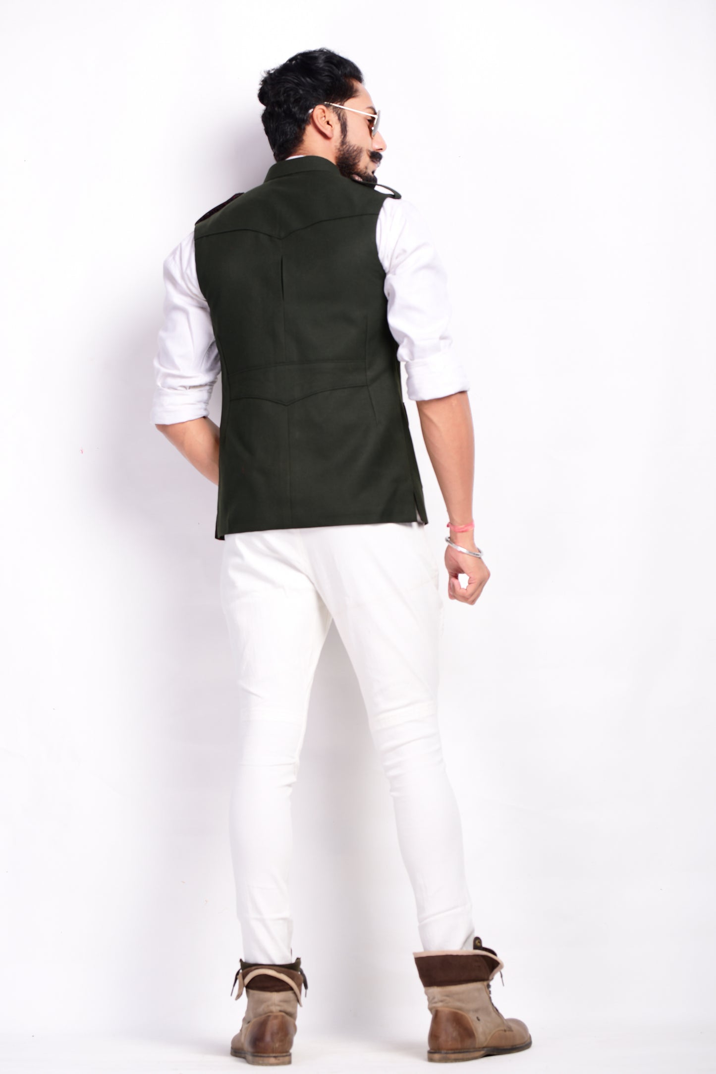 Dark Green Color Semi Hunting Jacket