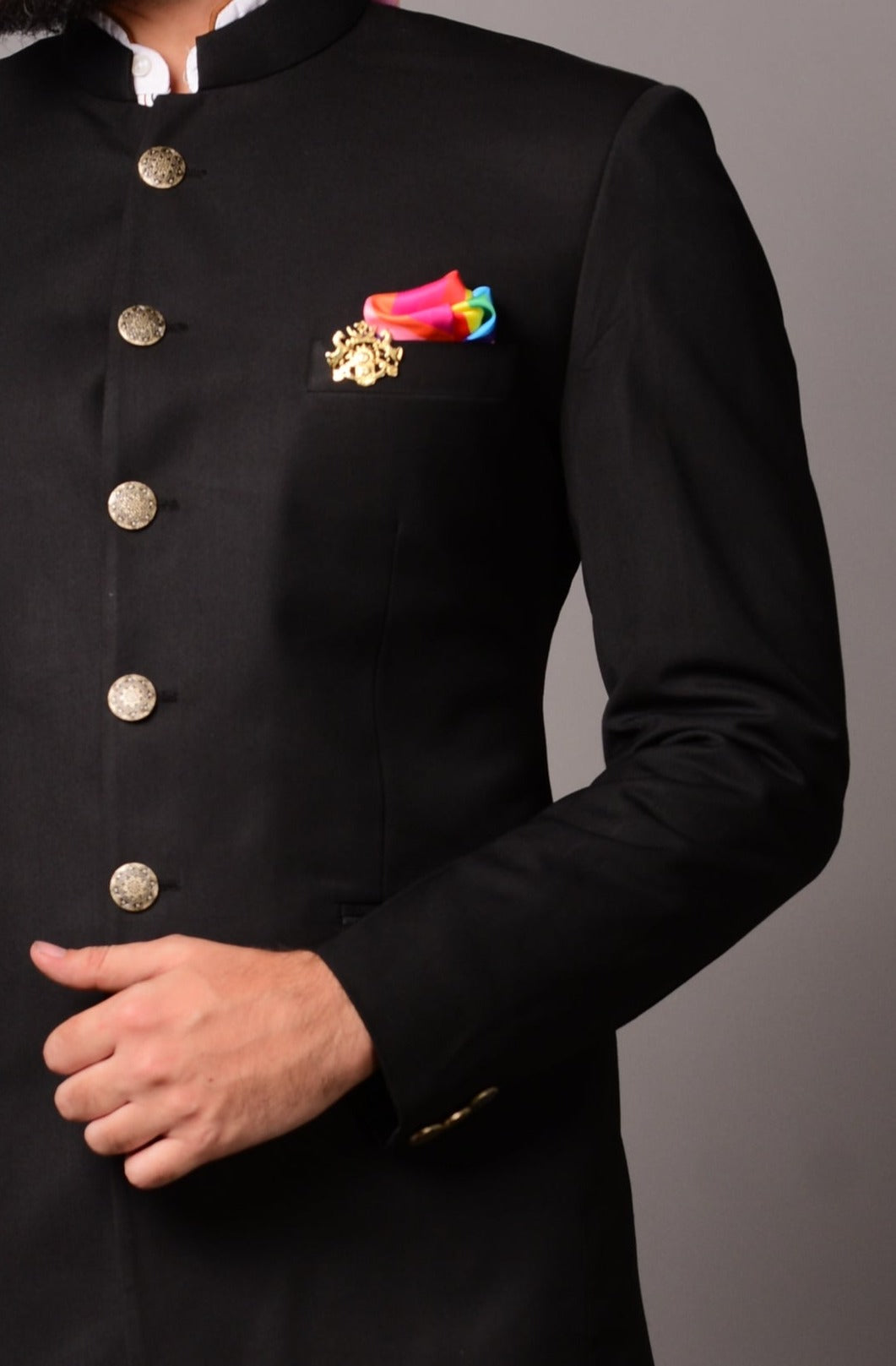 Black Designer Bandhgala Jodhpuri Suit