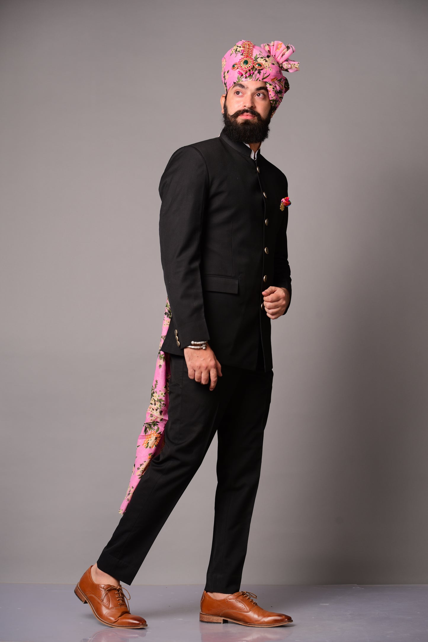 Black Designer Bandhgala Jodhpuri Suit