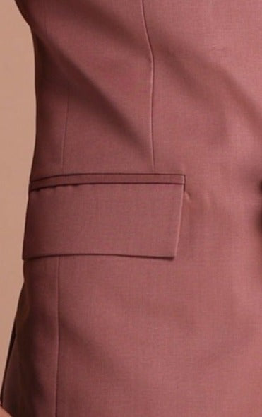 Rosewood Bandhgala Jodhpuri Designer Blazer With White Trouser