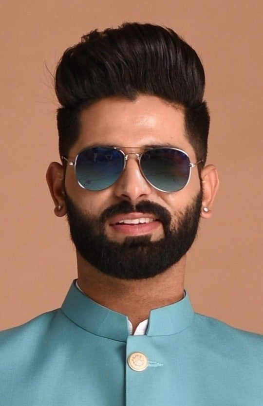 Royal Oxy Blue Jodhpuri Bandhgala With Trouser