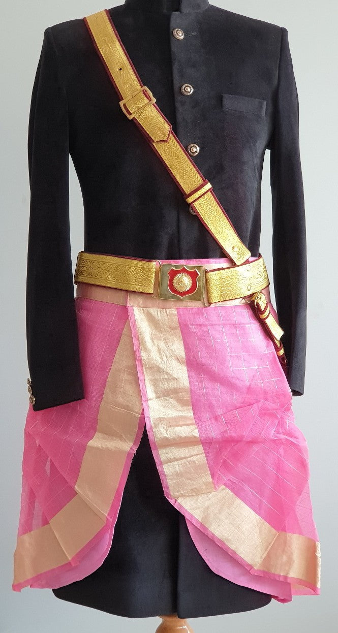 Light Pink And Golden Shade Kamarbandh for Grooms