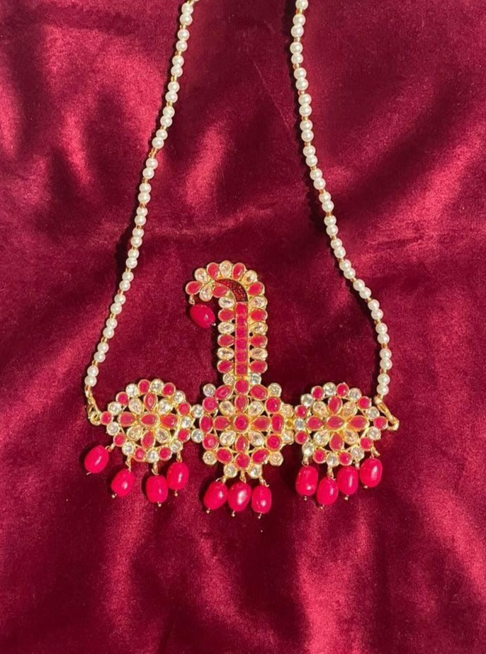 Kalangi | Sarpech Silver Stone's | Magenta | Golden Groom's wedding Accessories