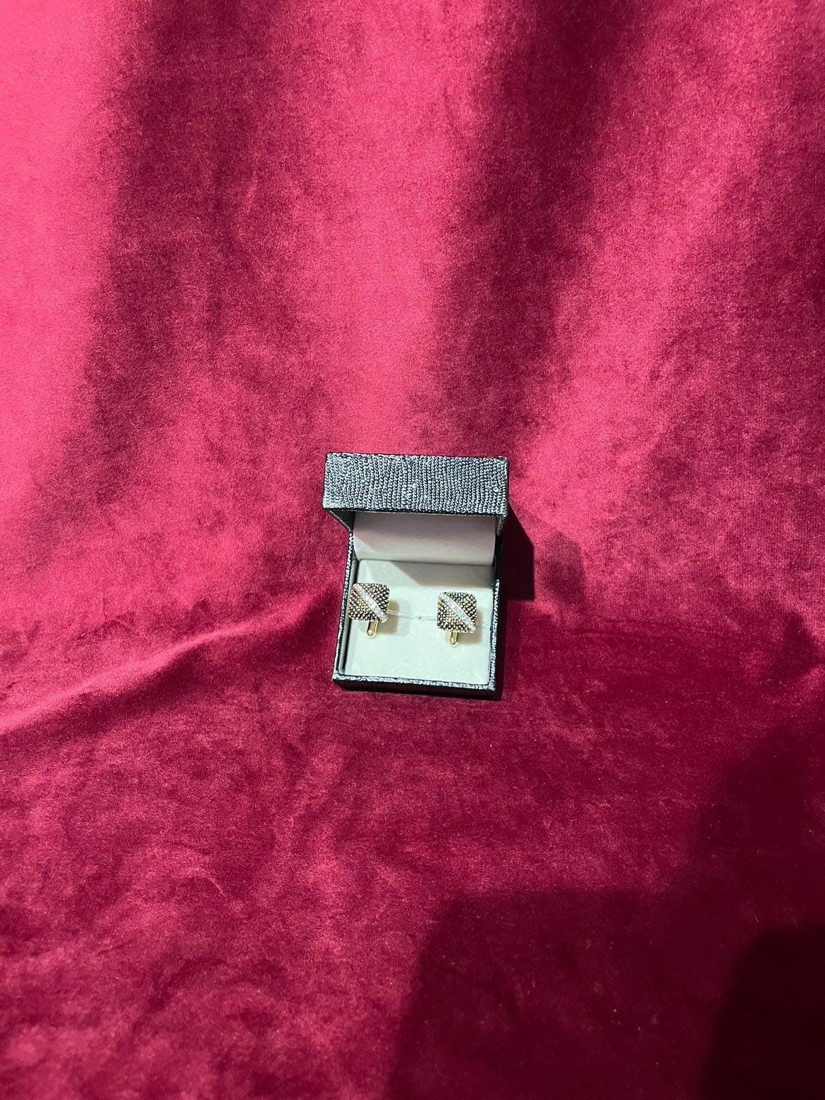 Square Cufflink With Golden Base