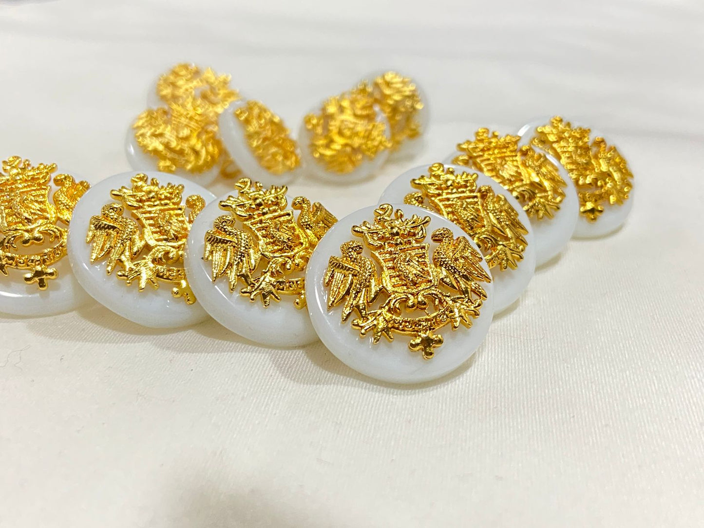 Golden Rathore Insignia White Base Buttons