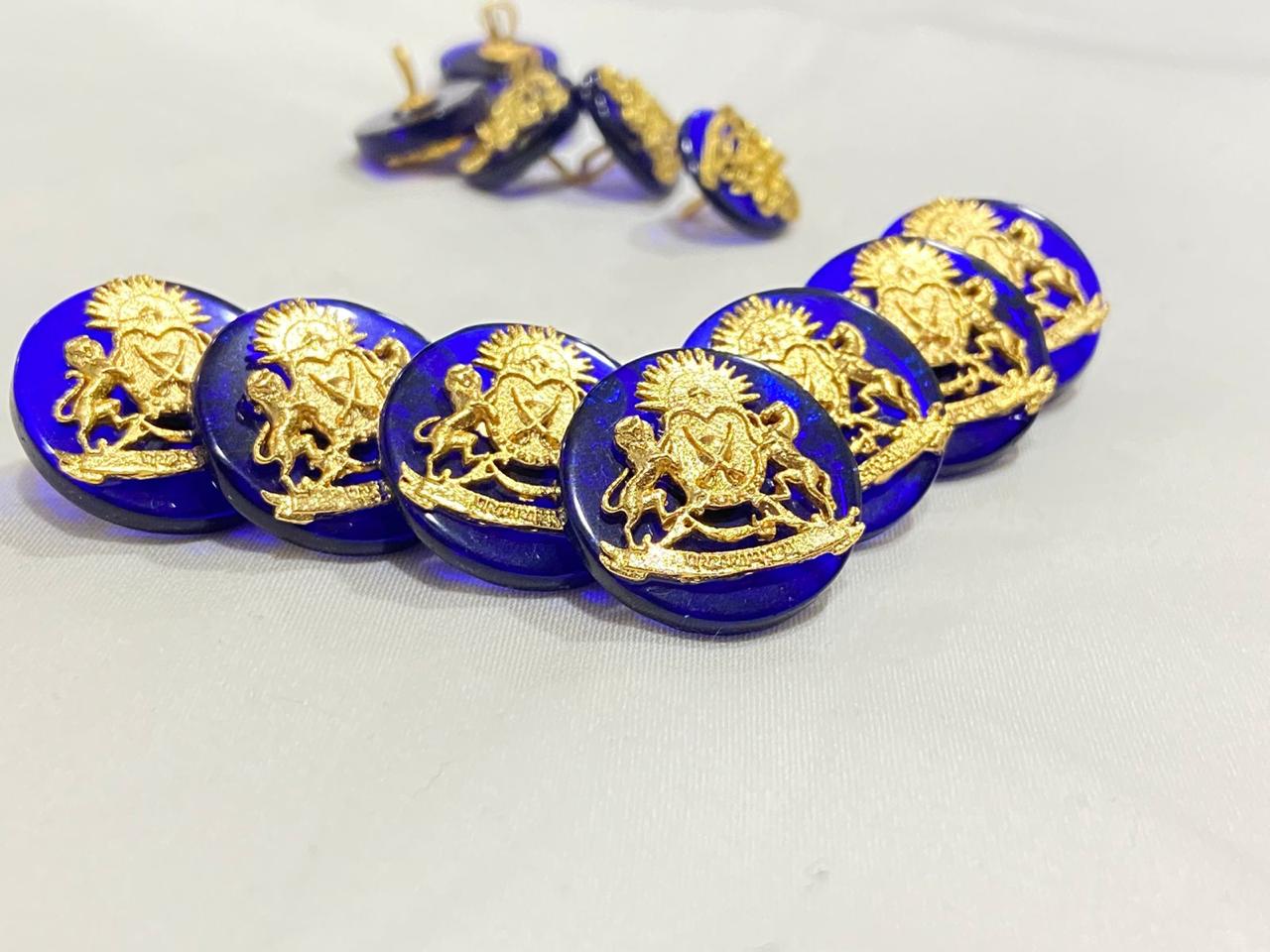 Royal Blue Base Golden Rajputan Rajawat logo buttons
