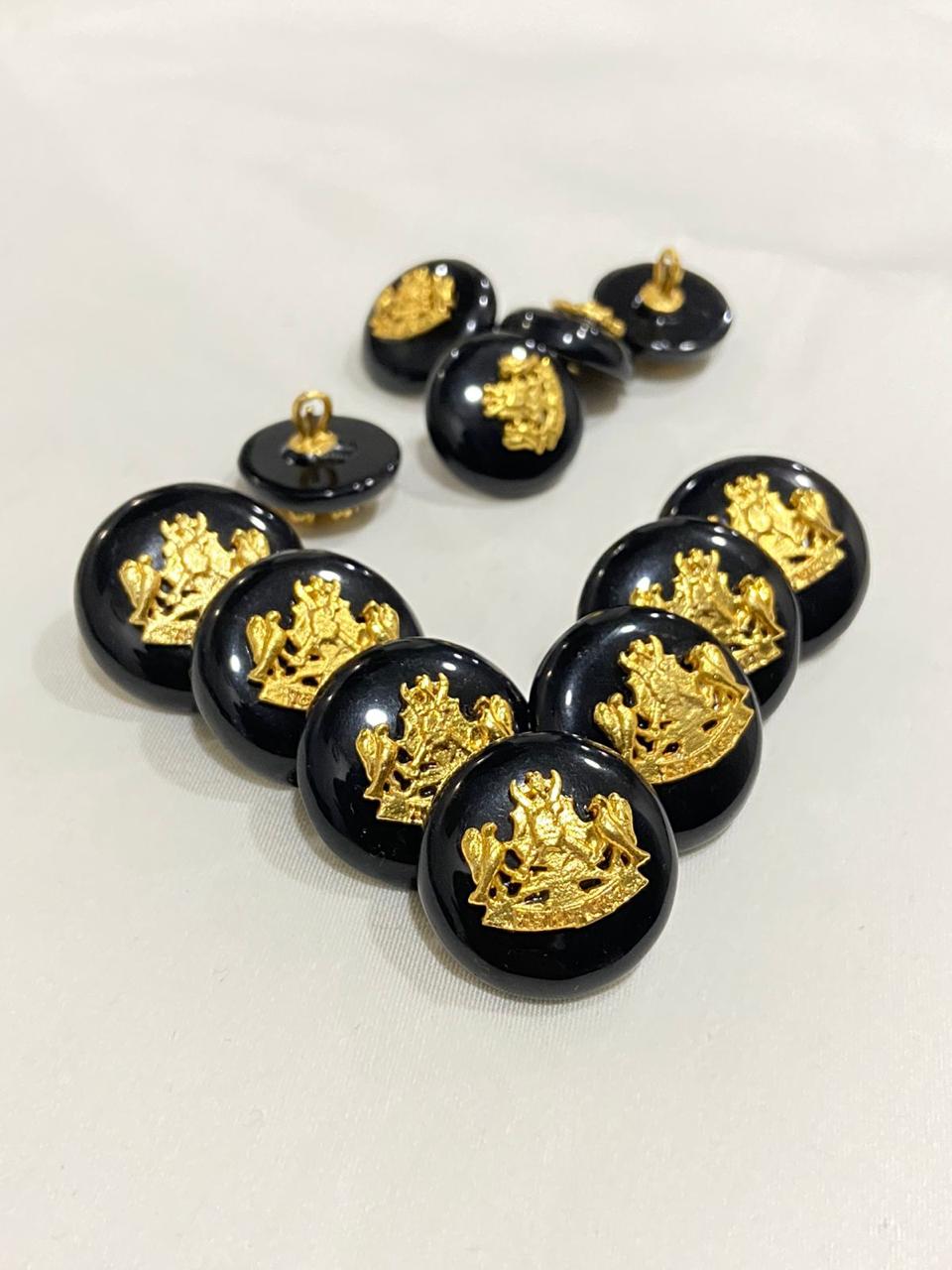 Black Base Metal Rathore Rajput logo Buttons