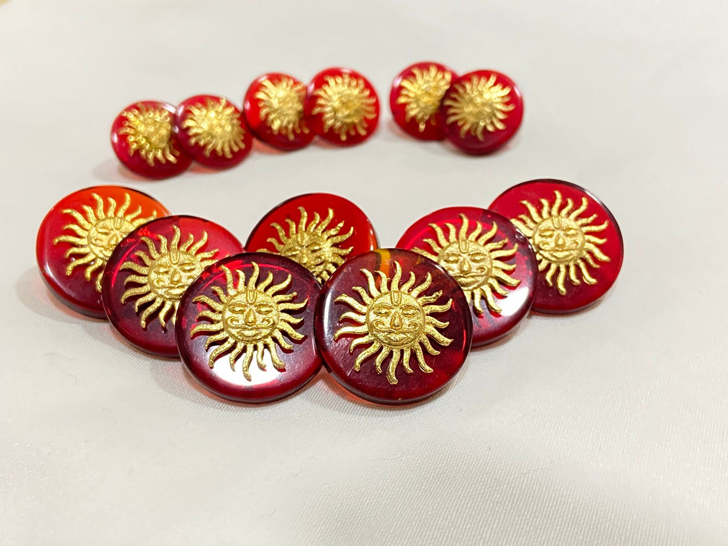 Red Base Suryavanshi Rajputana Shaurya Metal logo Buttons